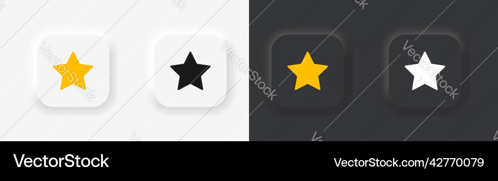 3d star neumorphism buttons schwarz und weiß 3d star neumorphism buttons schwarz und weiß vektorbild