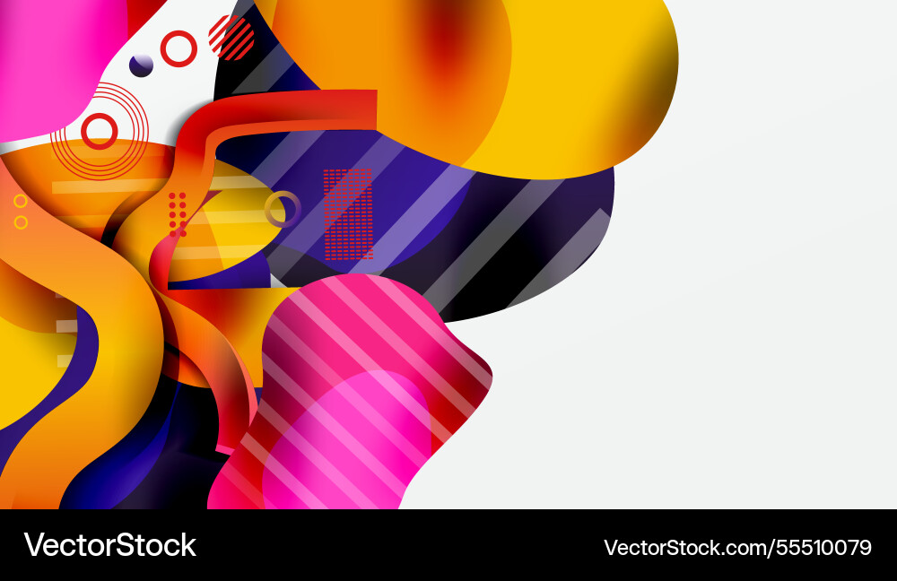 Abstract background - lines circles and liquid Vector Image