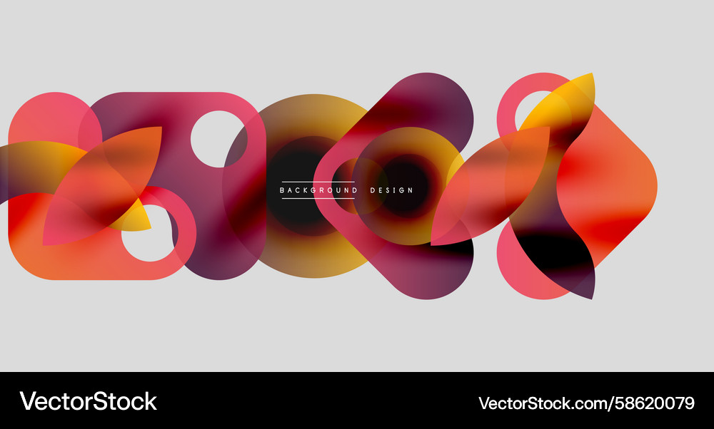 Abstract colorful shapes overlap creating dynamic Abstract colorful shapes overlap creating dynamic Vector Image