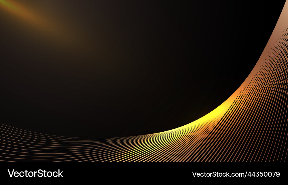 Abstract golden curved lines pattern vector image