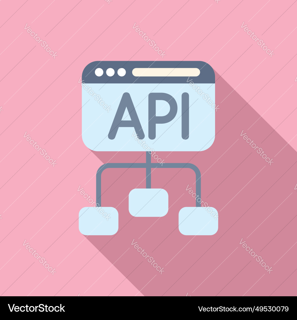 Api scheme gear hosting icon flat code Api scheme gear hosting icon flat code vector image