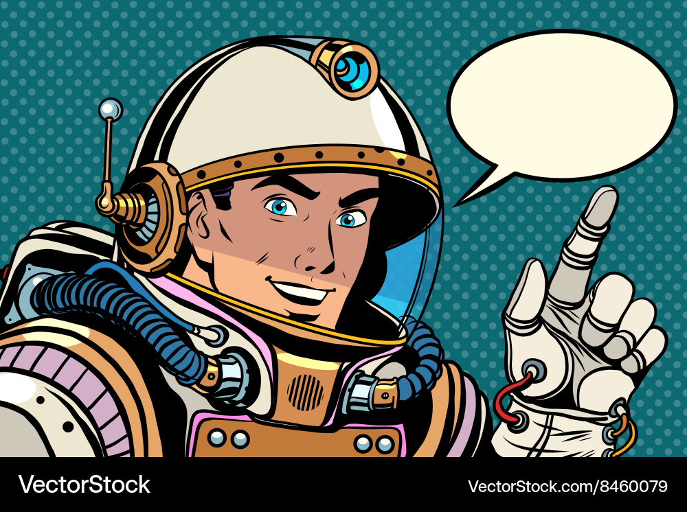 Astronaut Pointer - Retro Pop Art vector image