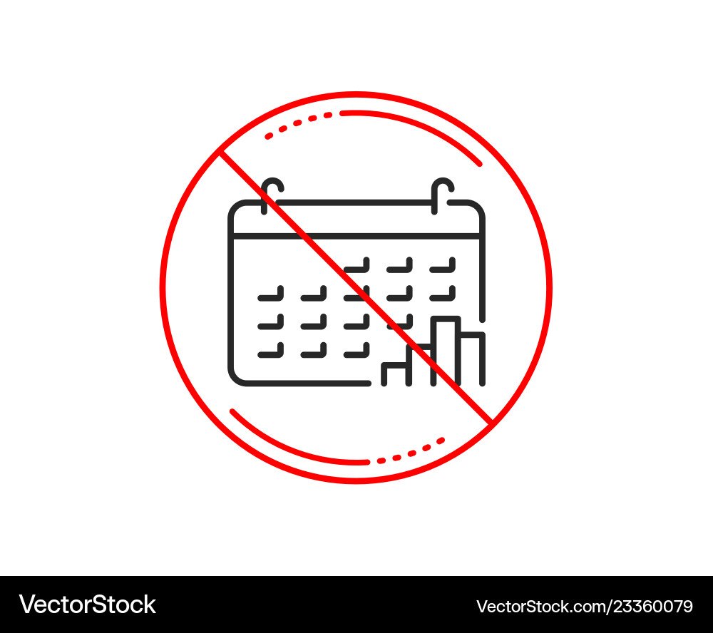 Calendar graph line icon column chart sign Calendar graph line icon column chart sign vector image