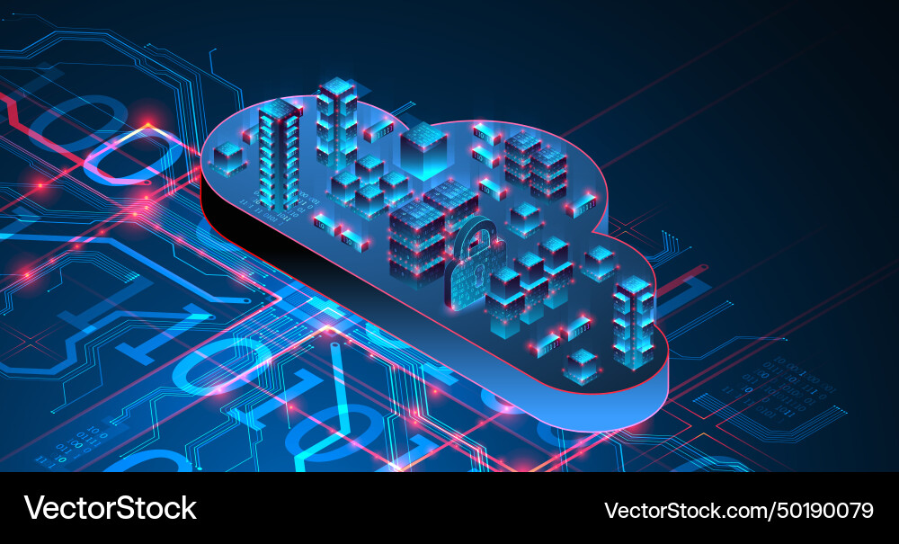 Cloud computing concept abstract connection vector image