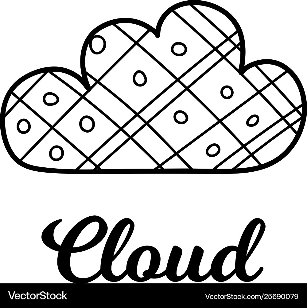 Cloud with decoration element for background Vector Image