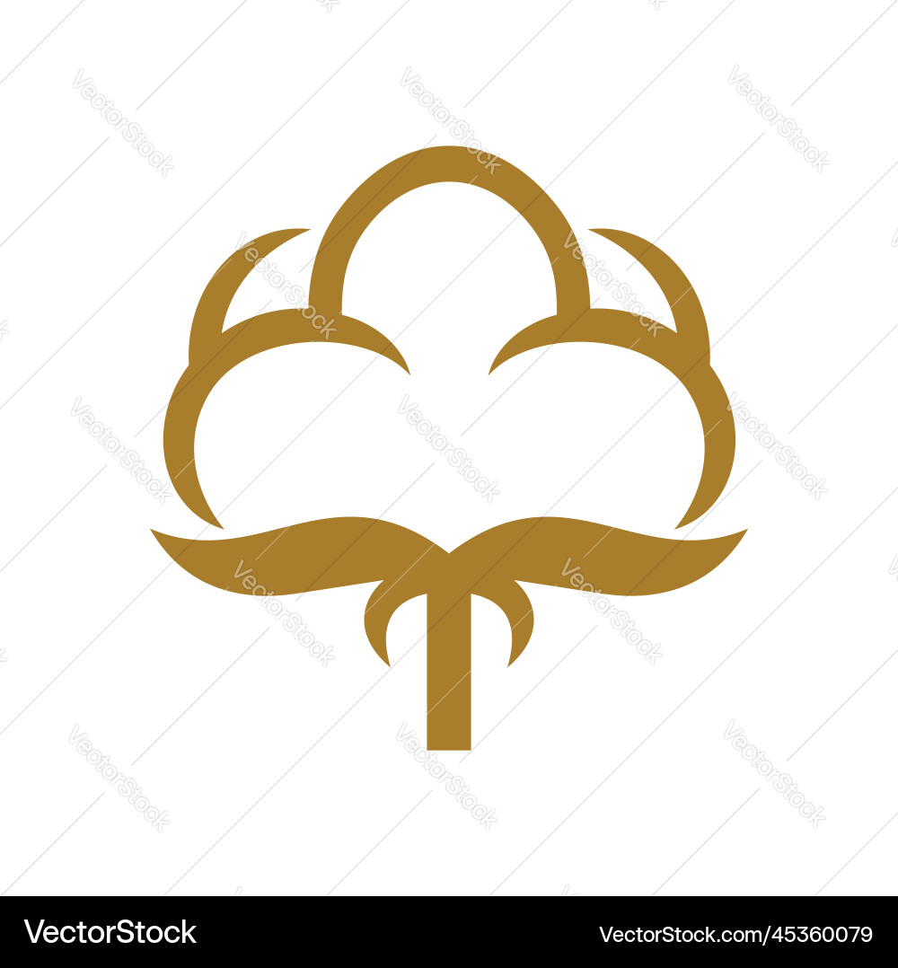 Cotton icon or organic flower plant symbol Cotton icon or organic flower plant symbol vector image