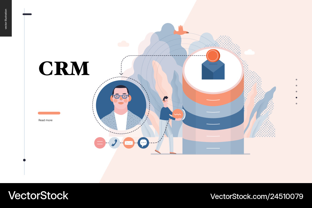 CRM Data Management Vector Image