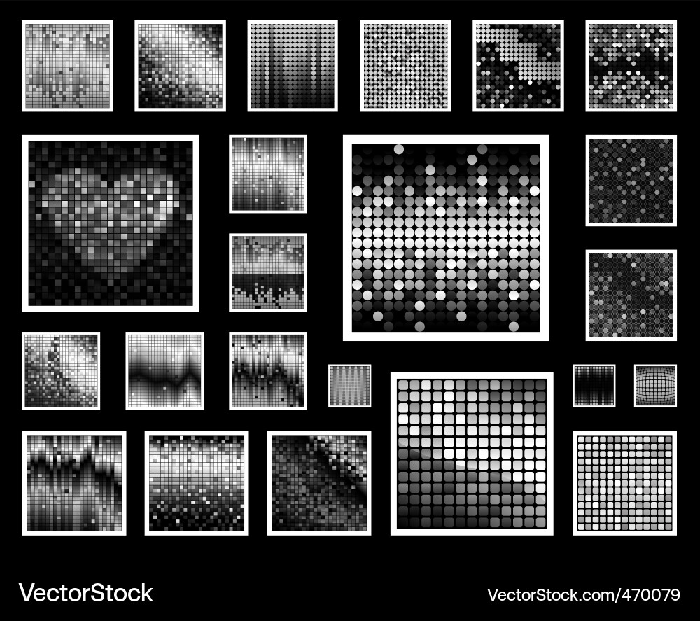 Dark Mosaic Patterns Vector Image