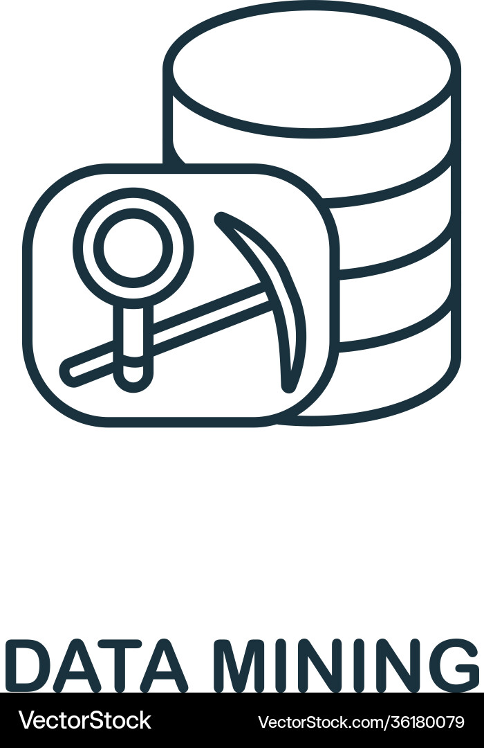 Data mining icon from machine learning collection Vector Image