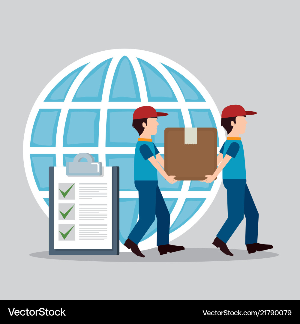 Delivery worker with checklist character Delivery worker with checklist character vector image