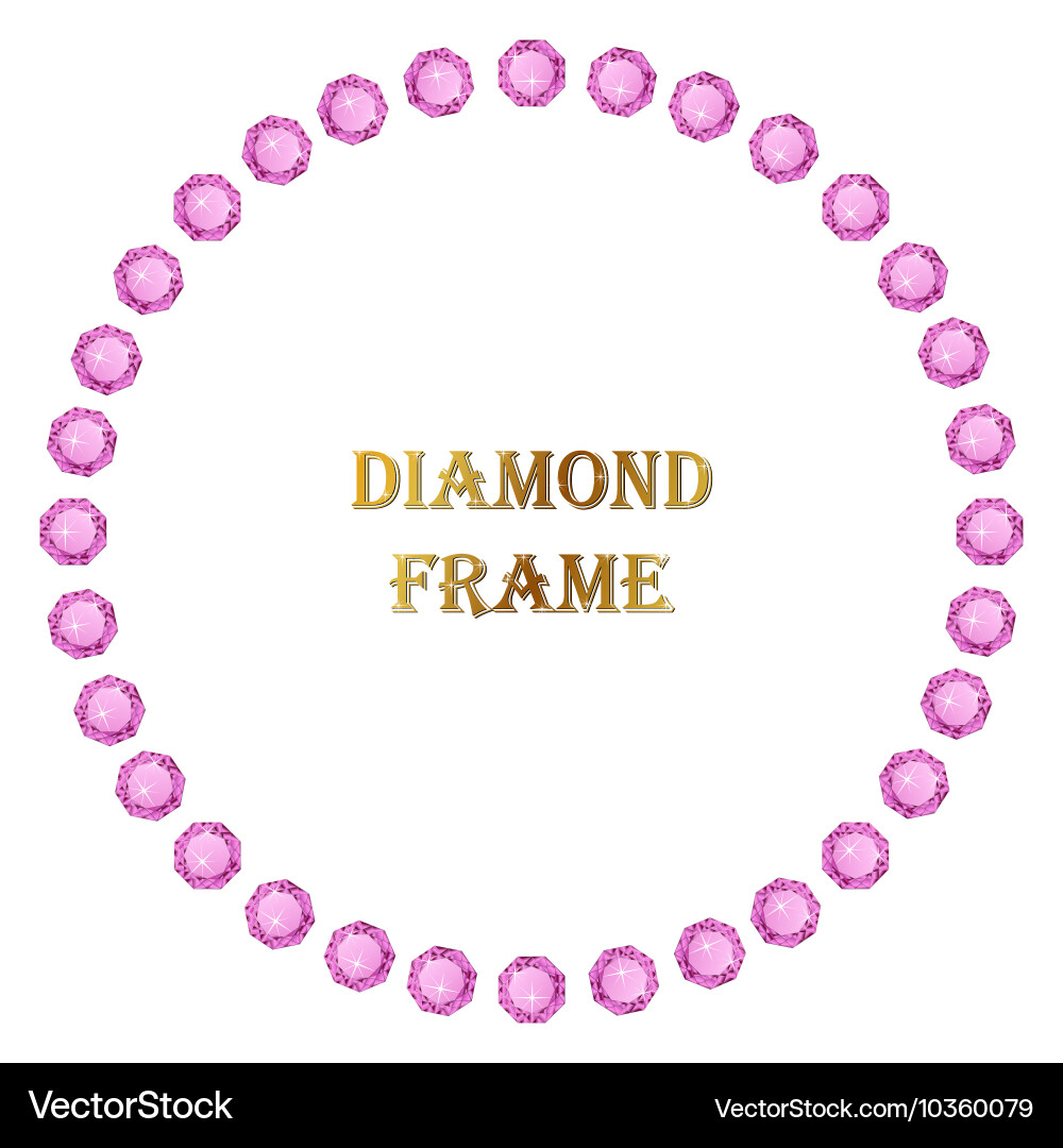 Diamond round frame vector image