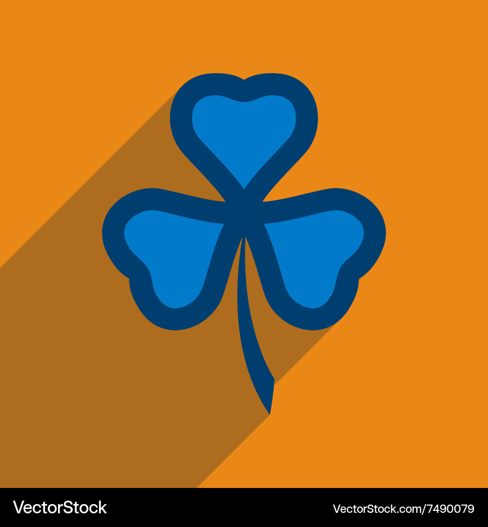 Flat web icon with long shadow clover vector image