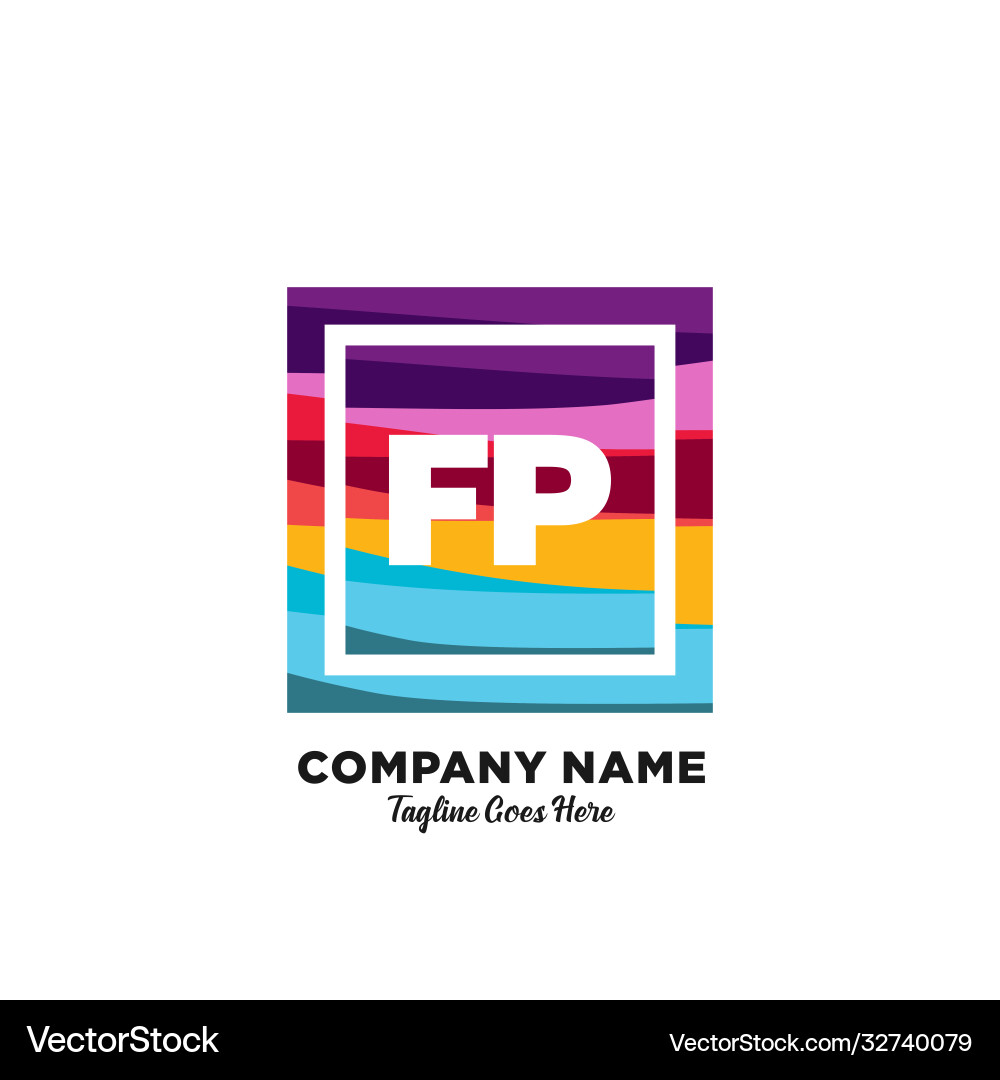 Fp initial logo with colorful template Fp initial logo with colorful template Vector Image