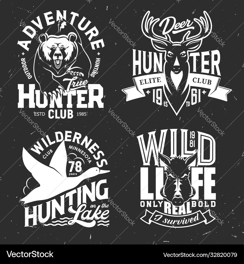 Hunting Animal T-Shirt Mockup Vector Image