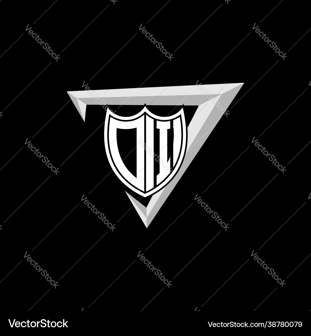 Initial letter o i shield shape with triangular Vector Image