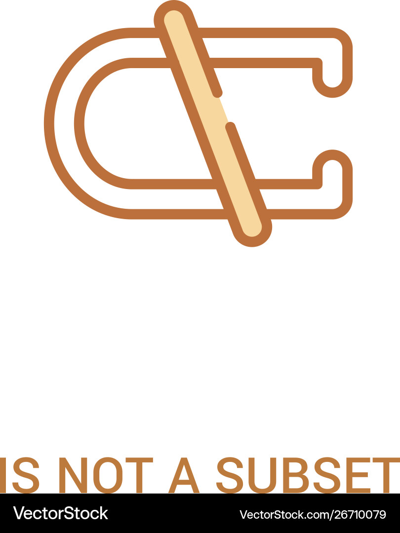 Is not a subset concept 2 colored icon simple Is not a subset concept 2 colored icon simple vector image