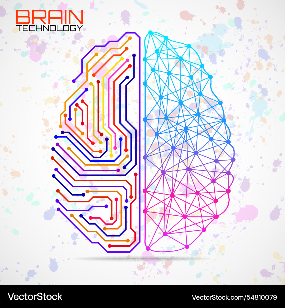 Left right human brain concept logic part vector image