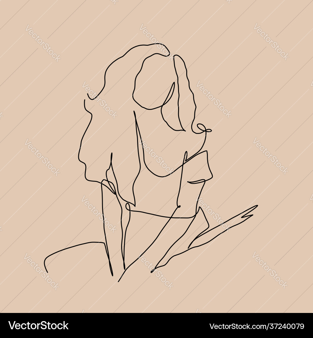 Minimal face drawing in lines Minimal face drawing in lines Vector Image
