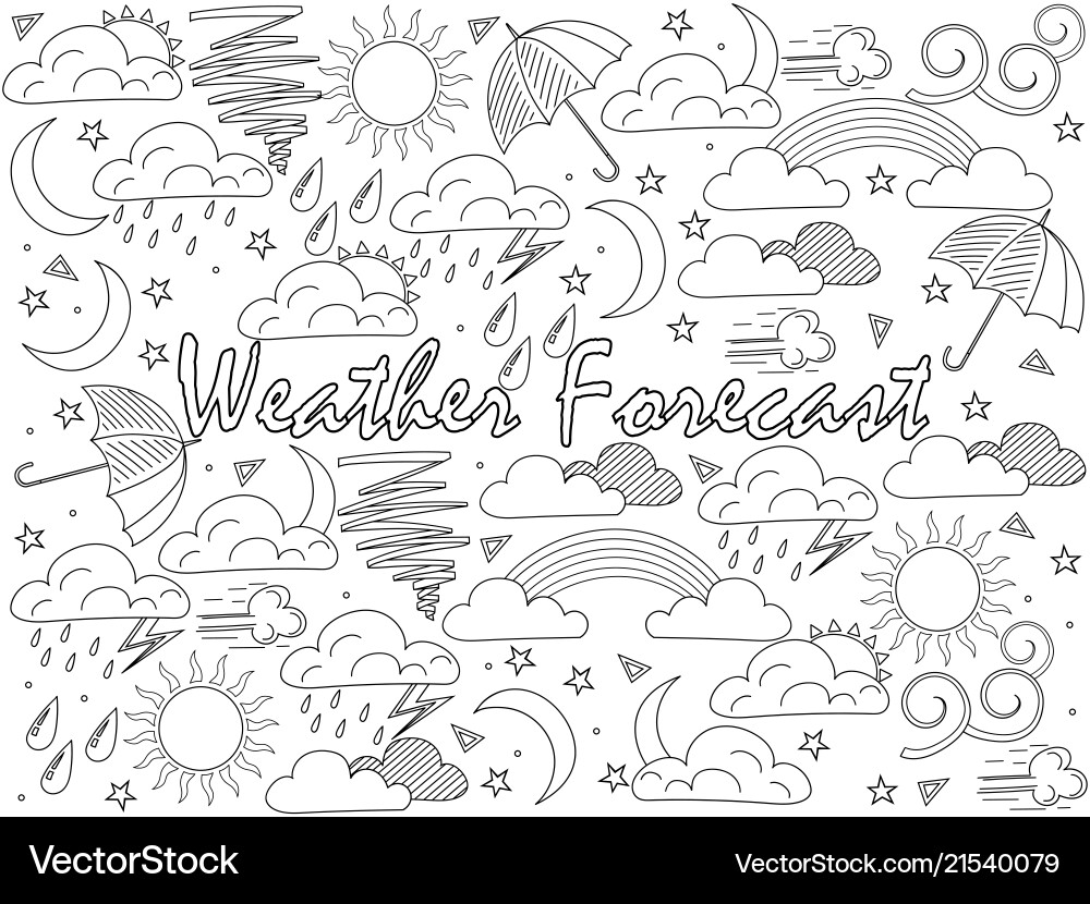 Objects of linear art on a white background Vector Image
