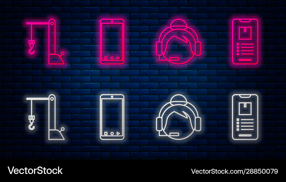 Set line mobile phone with app delivery tracking Set line mobile phone with app delivery tracking vector image