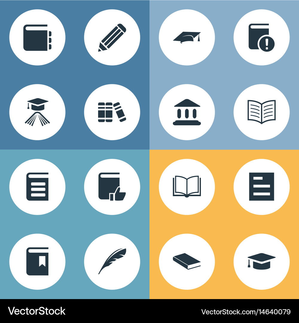 Set of simple knowledge icons vector image