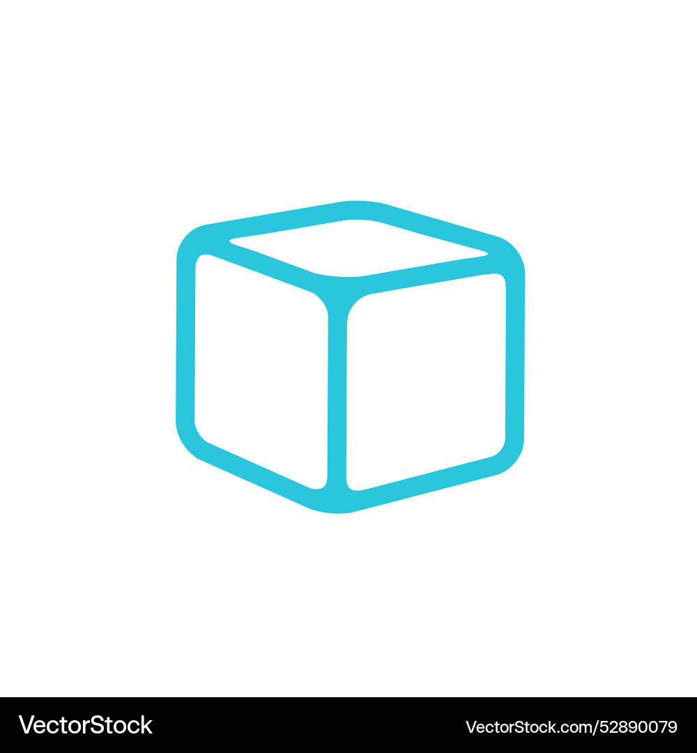 Simple ice cube isolated on white background vector image