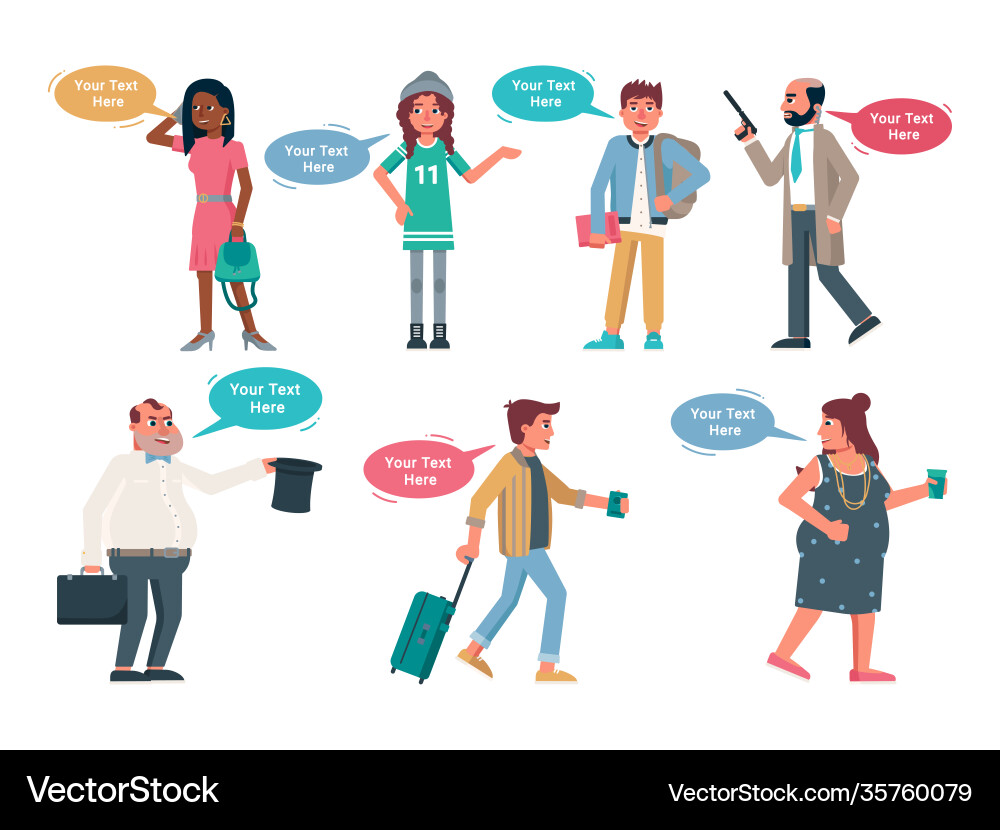 Speaking People with Speech Bubbles Royalty Free Vector
