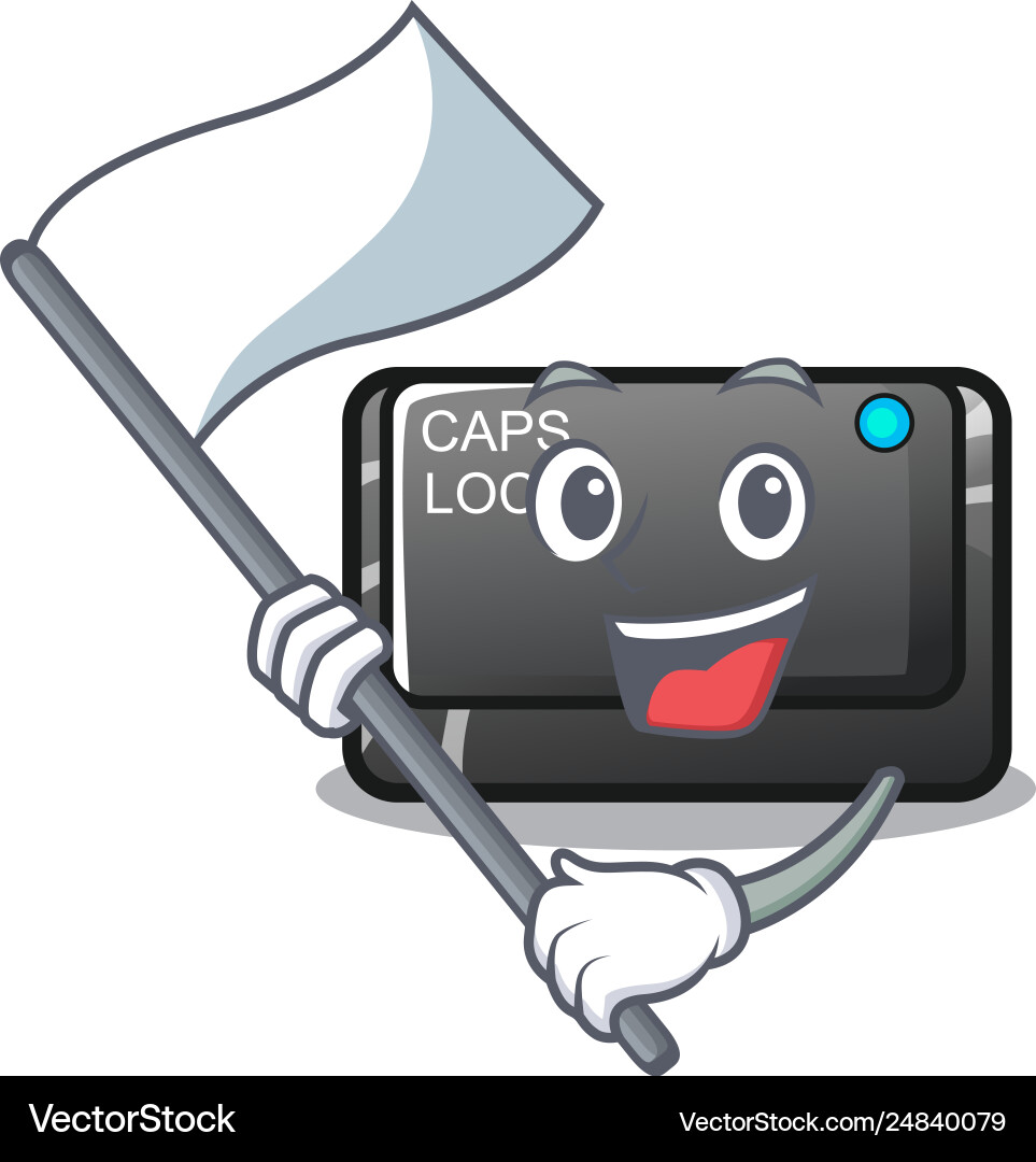 With flag capslock button isolated vector image