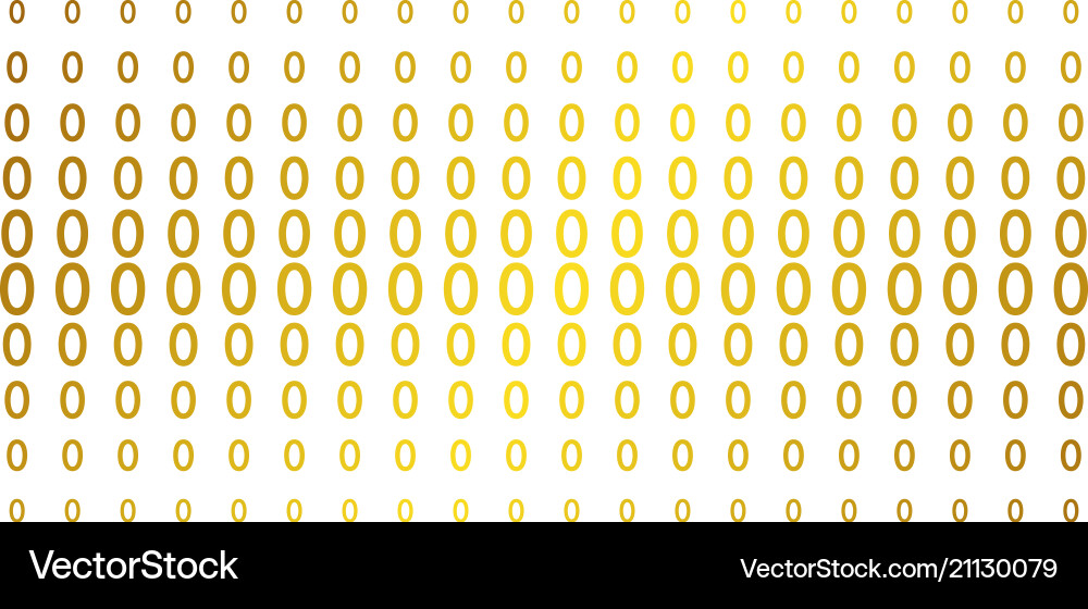 Zero digit golden halftone pattern Vector Image