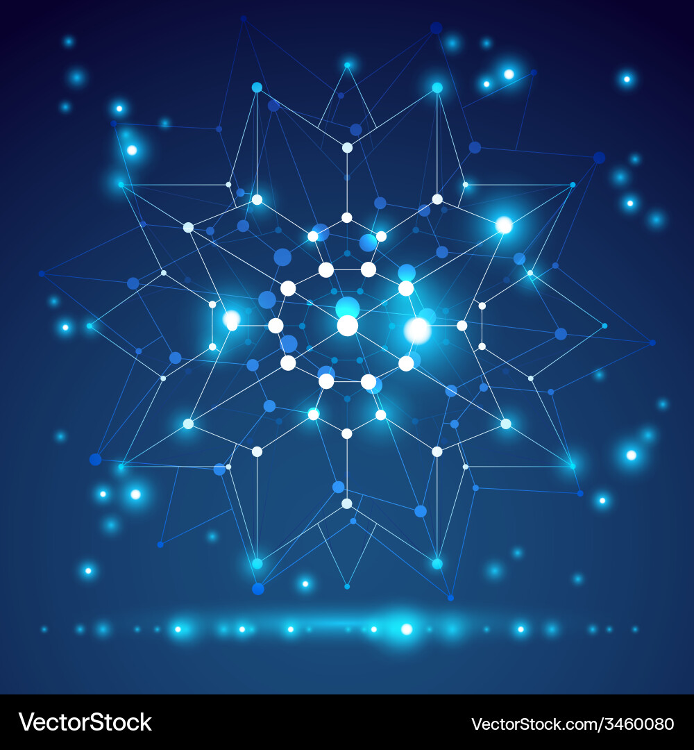 Abstract 3d wireframe object design element vector image