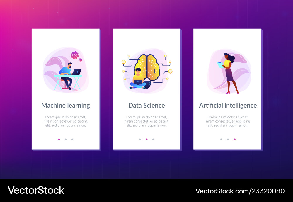 Artificial intelligence app interface template Vector Image