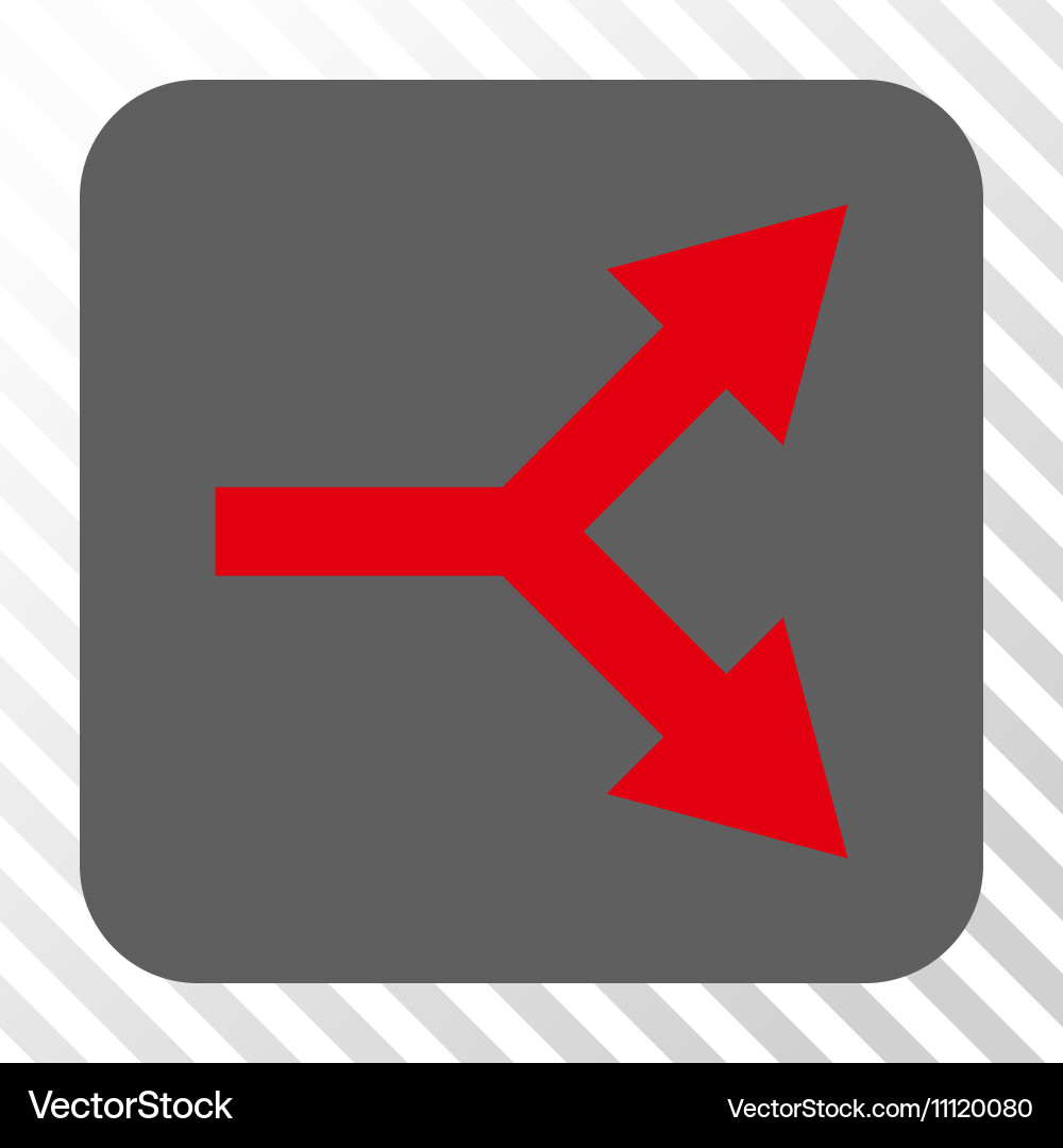 Bifurcation arrow right rounded square button Vector Image