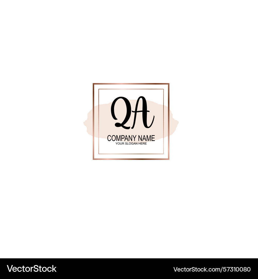 Elegant handwritten qa monogram logo collection Vector Image