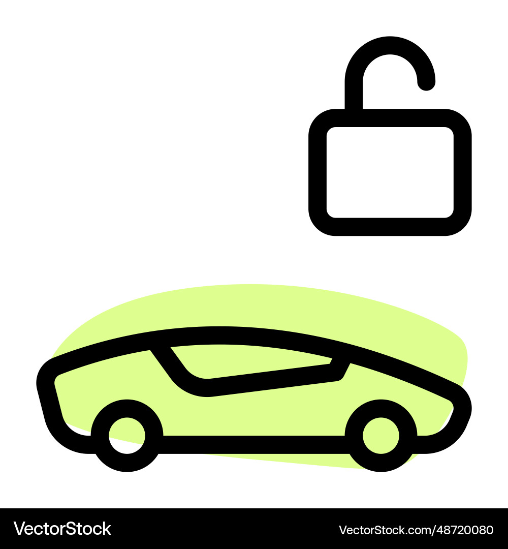 Ev car with advance unlocking feature isolated vector image