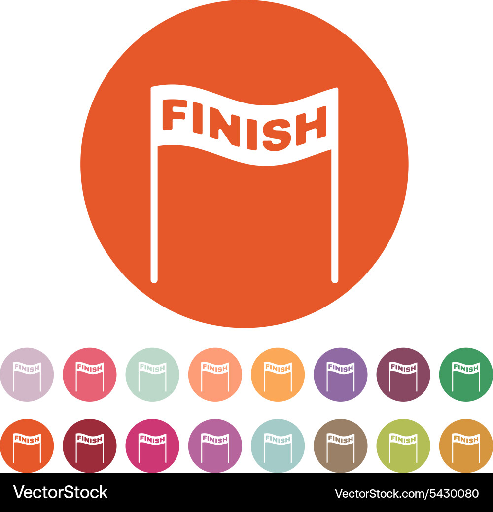 Finish icon symbol flat Royalty Free Vector Image