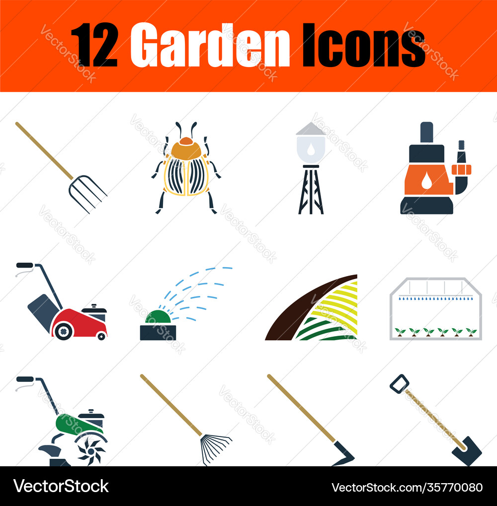 Garden icon set vector image