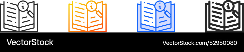 Guide book iconthin linear gradient blue stroke Guide book iconthin linear gradient blue stroke vector image