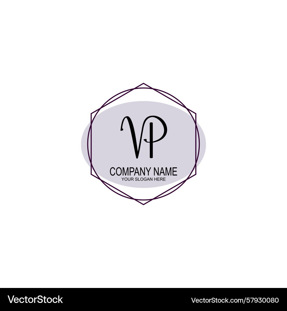 Handwriting logo concepts with initial vp Vector Image