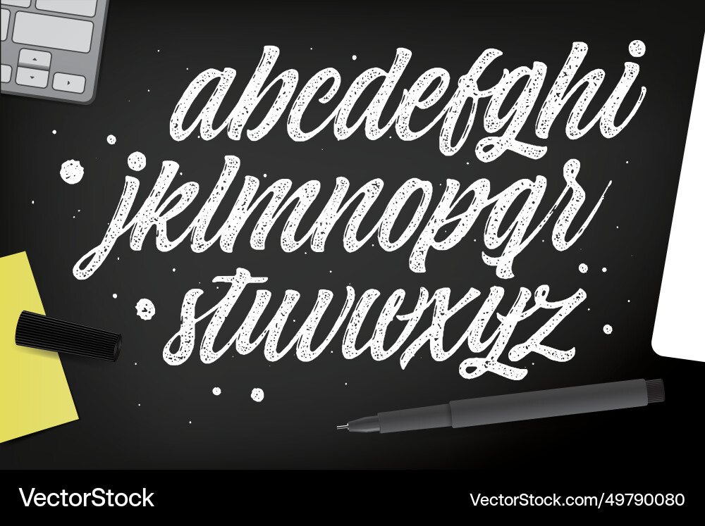 Handwritten script alphabet Vector Image