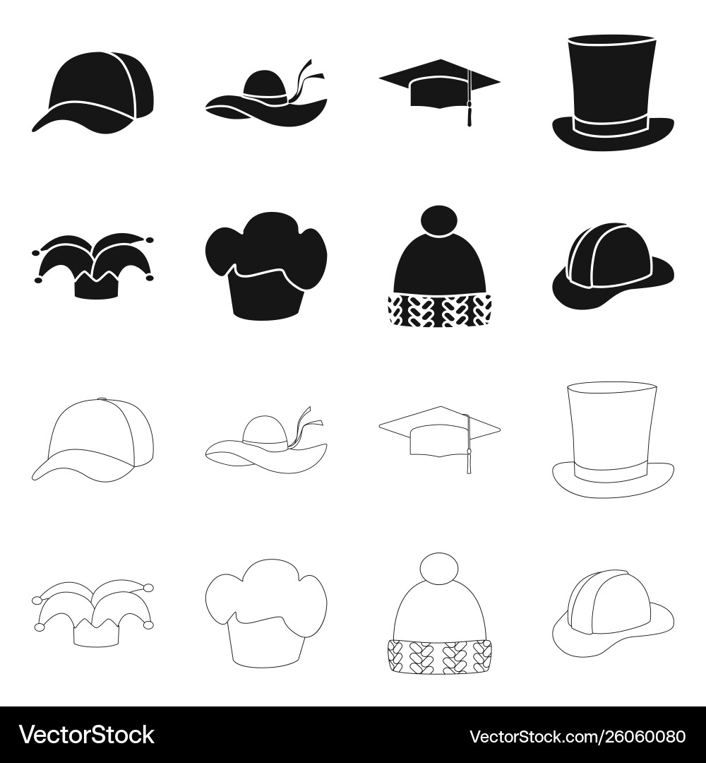 Isolated object clothing and cap symbol set Isolated object clothing and cap symbol set vector image
