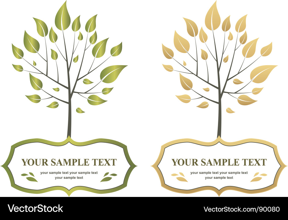 Label trees vector image