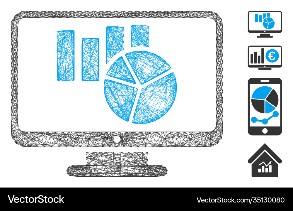 Linear charts monitoring mesh Linear charts monitoring mesh vector image