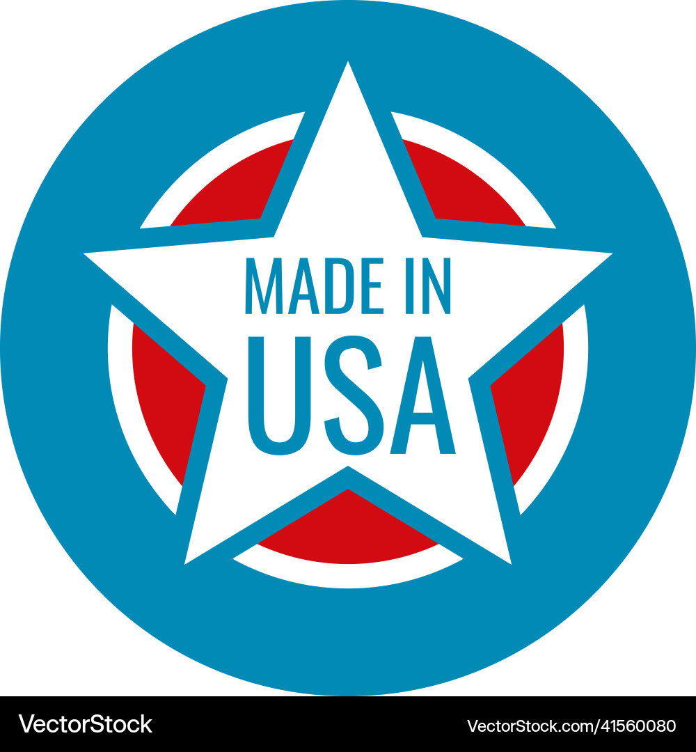 Made in usa sign round label with star retro Made in usa sign round label with star retro vector image
