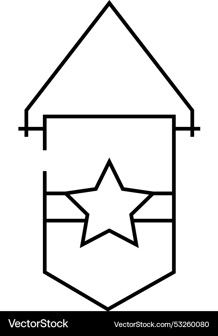 Pennant flag web line icon Vector Image