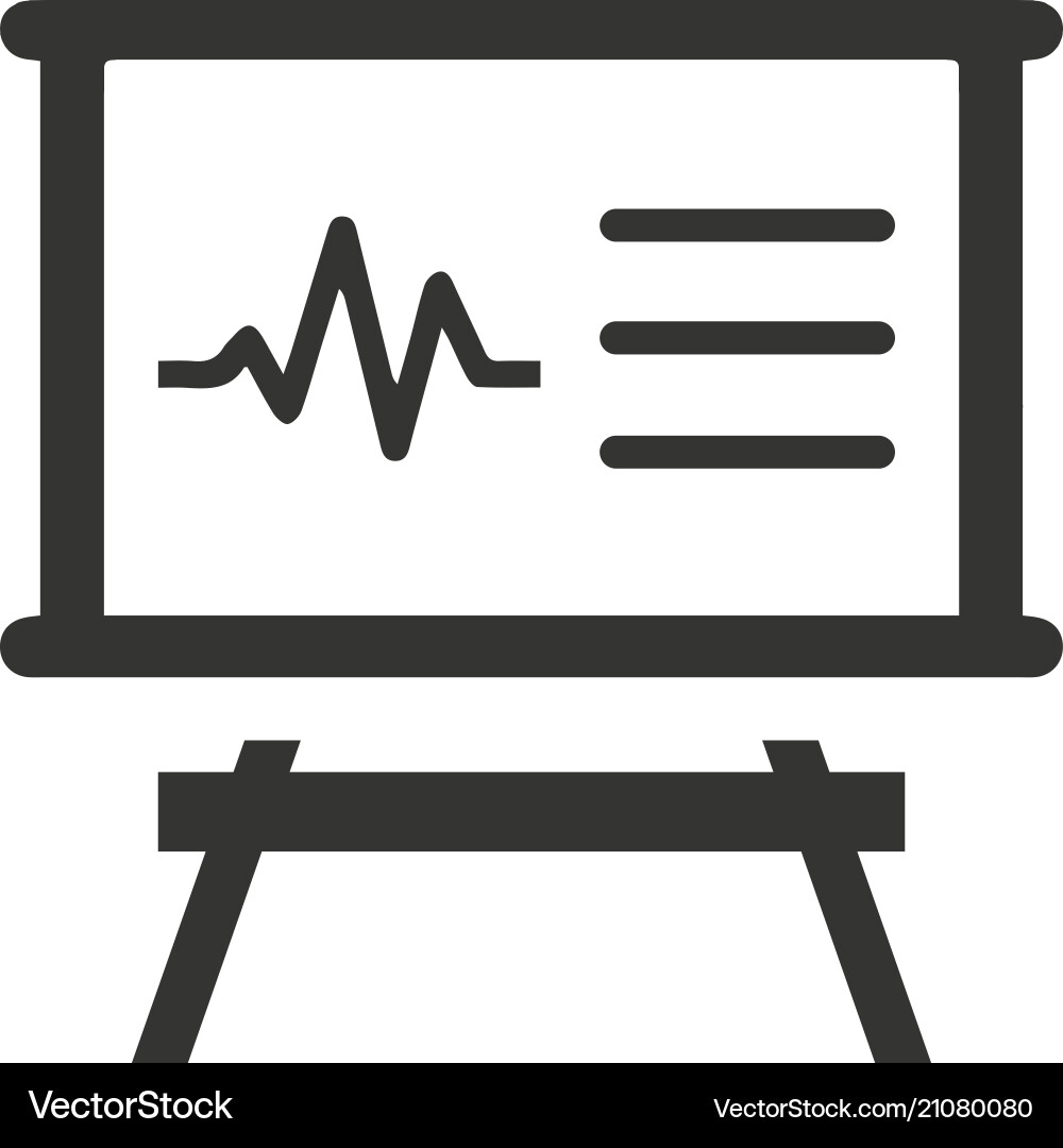 Presenting graphical analysis icon Vector Image
