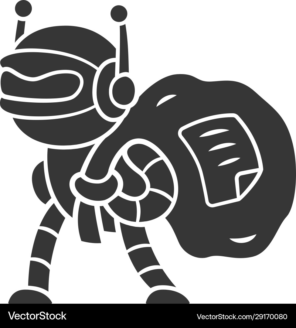 Scraper bot glyph icon malicious bad robot Scraper bot glyph icon malicious bad robot vector image