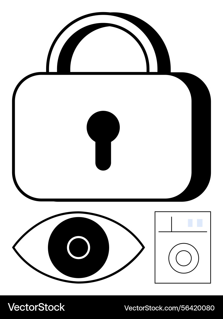 Secure access representation with lock eye Secure access representation with lock eye vector image