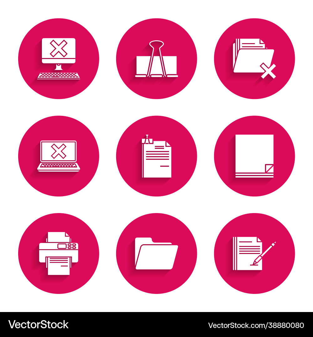 Set file document and binder clip folder Set file document and binder clip folder Vector Image