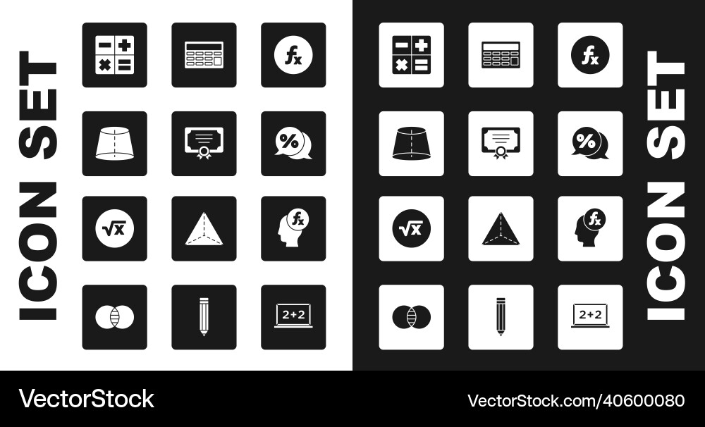 Set function mathematical symbol certificate Vector Image