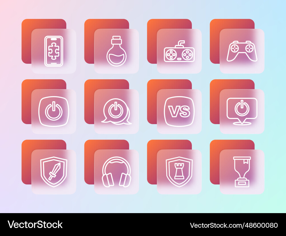 Set line game controller or joystick headphones Set line game controller or joystick headphones vector image